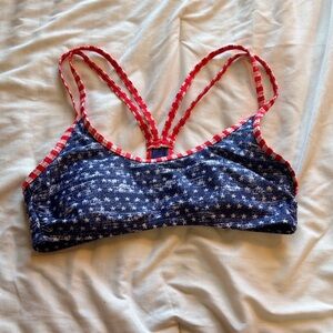 Star Patterned Strappy Swim Top